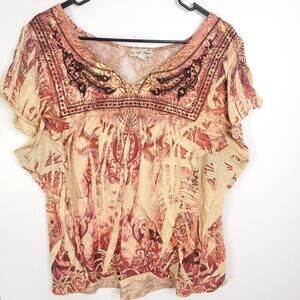 Live And Let Live Top Womens 3x Western Embroidered Short Sleeve Pullover